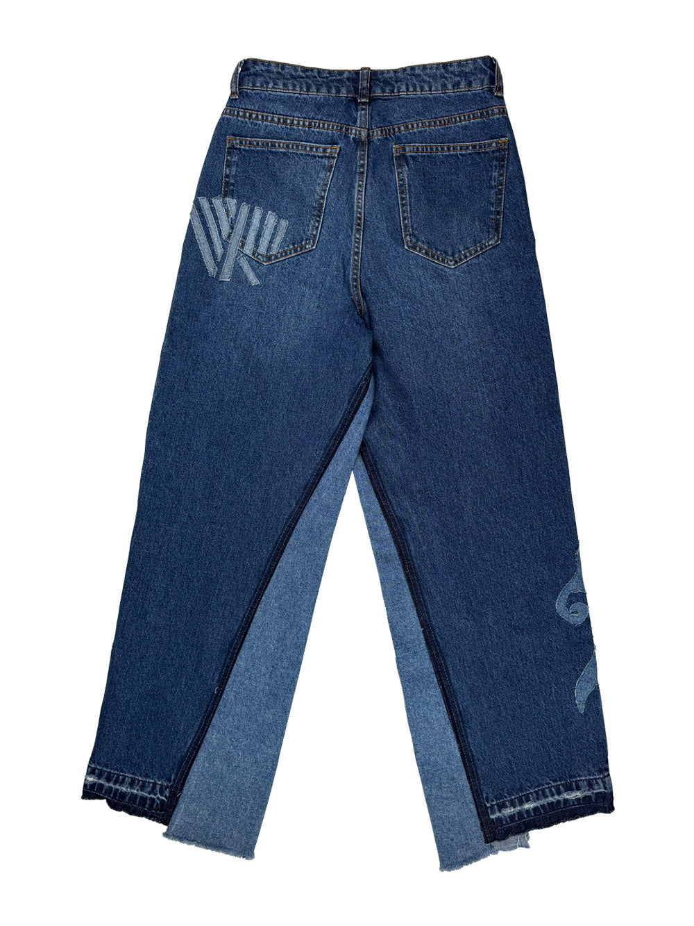 Upcycled denim sky pants
