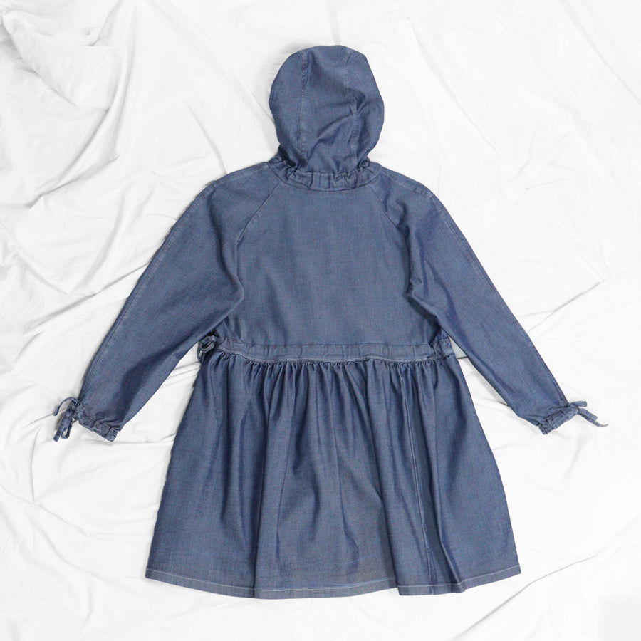 Denim hooded dress