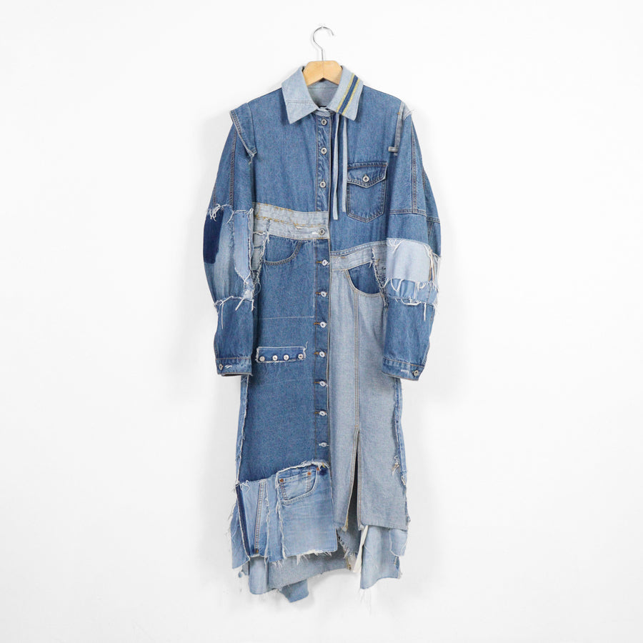 Upcycled denim coat