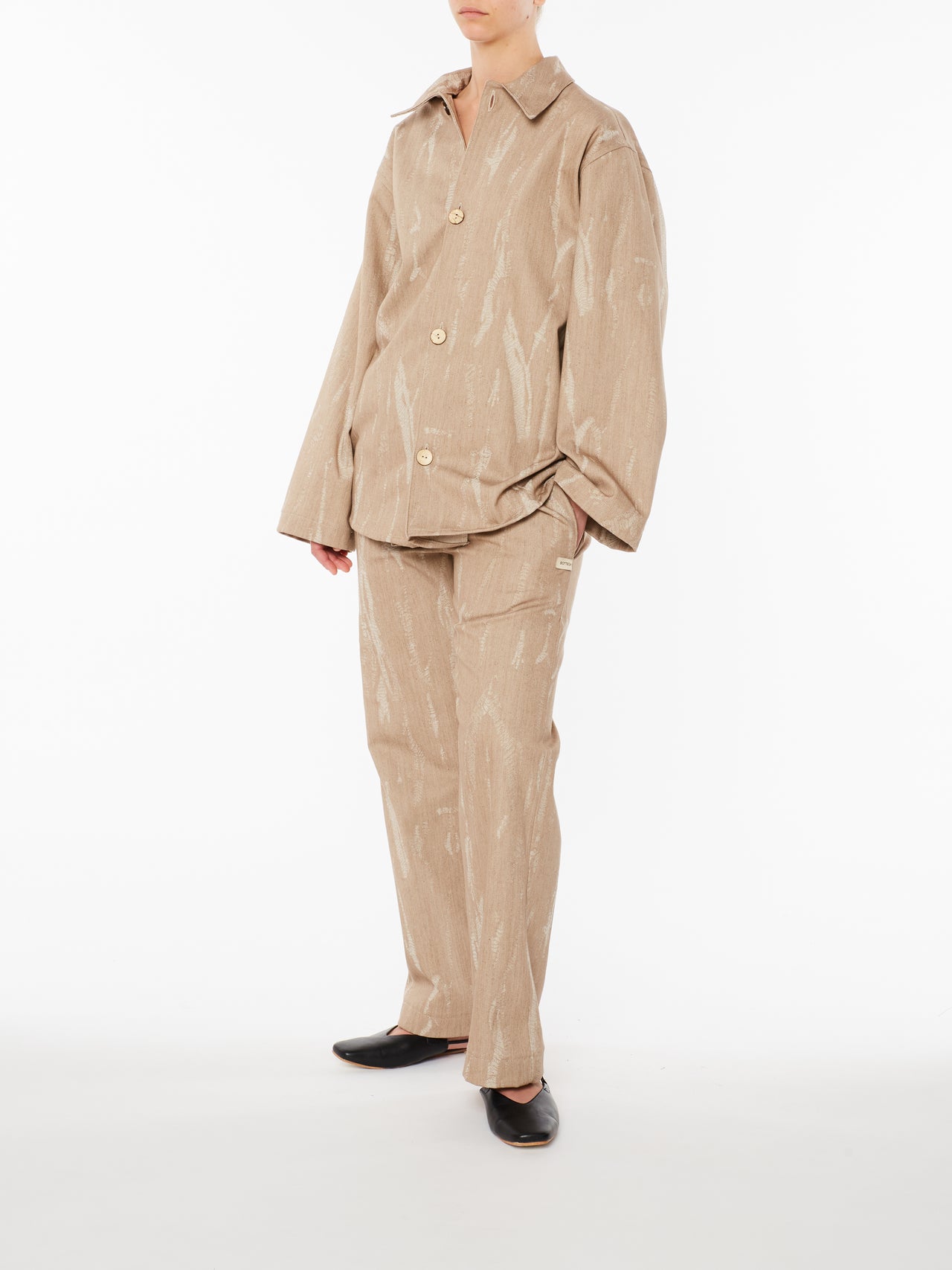 Pantalone in denim beige